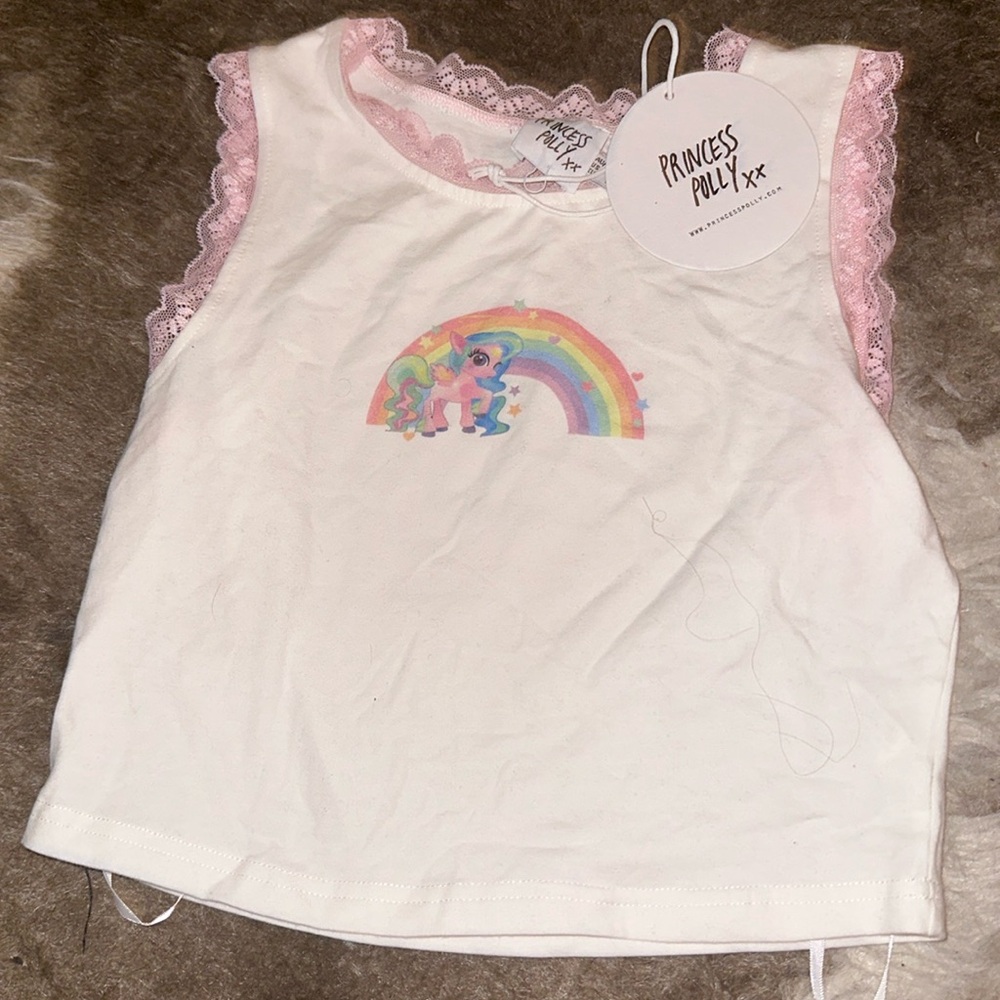 NWT Princess polly my little pony MLP graphic tank pink lace
